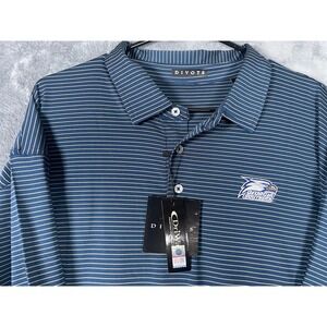 NWT Divots Georgia Southern Eagles Polo Shirt Mens 3XL Navy Striped DriWay